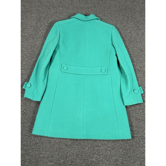 New J. Crew Italian Double Cloth Coat Womens 0 Kelly Green Wool Salon Italy - Picture 3 of 15